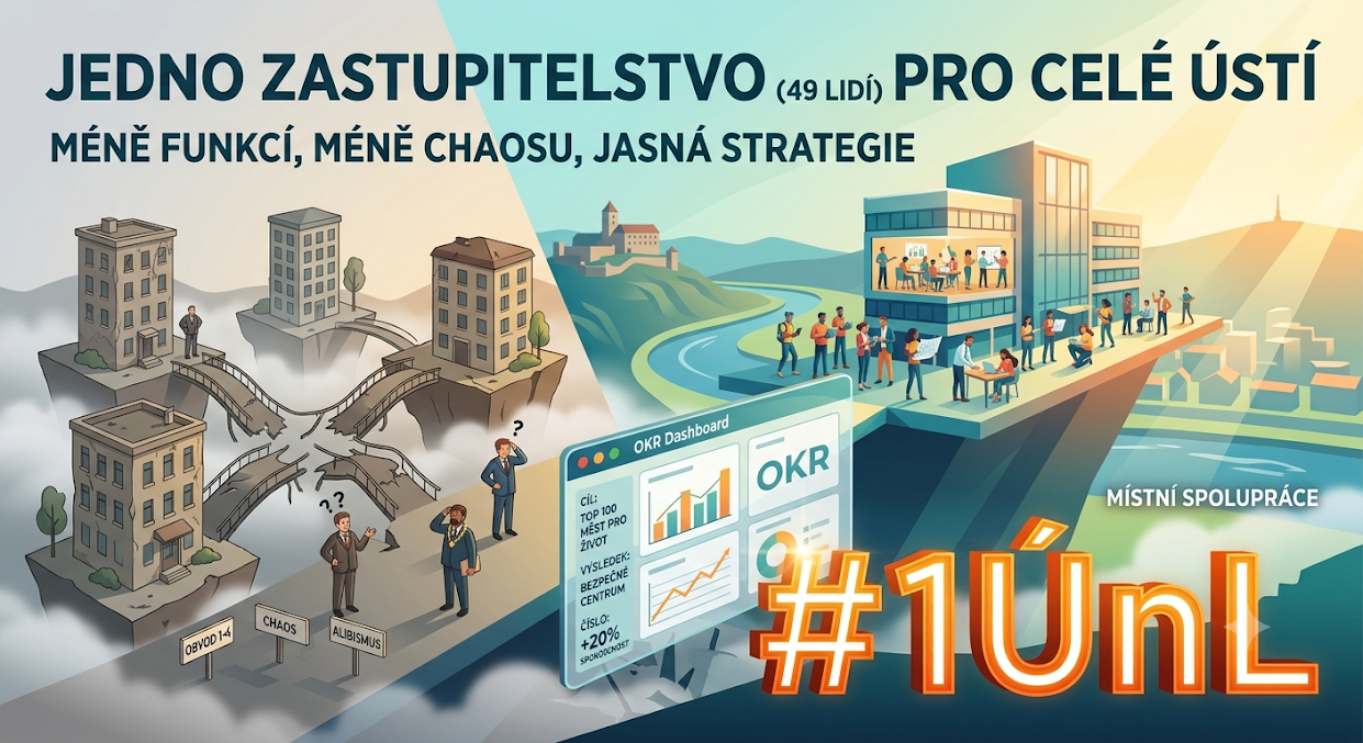 Návrh pro #1ÚnL: Jedno zastupitelstvo a strategie, která nás vytáhne nad vodu